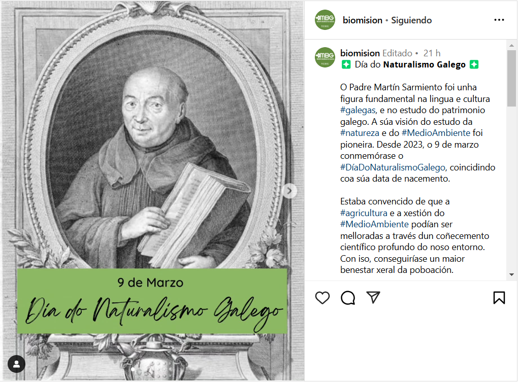 Publicación de la MBG-CSIC sobre el Día do Naturalismo Galego